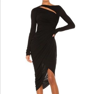 HELMUT LANG : SCALA CUTOUT ASYMMETRIC DRESS : BLACK : SMALL : NEW WITH TAGS